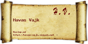 Havas Vajk névjegykártya